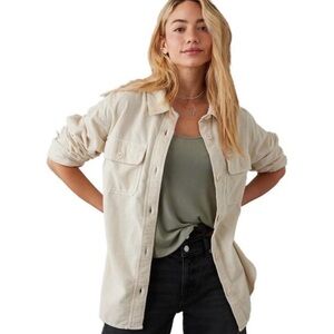 American Eagle Outfitters Cream Corduroy Jacket/Top - Size XL